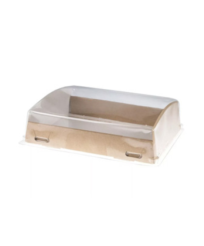 Коробка DoEco 185*140*55 мм ECO OpBox 1000, с прозрачной крышкой, коричн.
