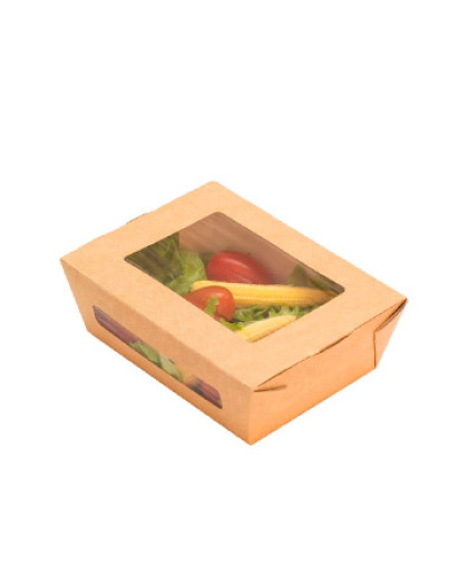  Коробка  ECO SALAD 600мл., 150*115*50мм, корич. С окном