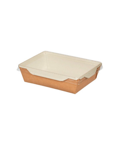 Коробка картонная Crystal Box с плоской крышкой, крафт 120х160х45 мм,  500 мл